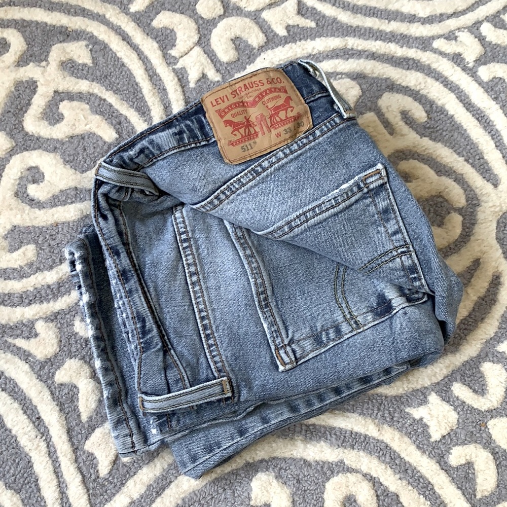 Levi 511 Slim Straight 33 x 30 Light Wash Jeans